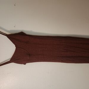 Almost Famous Brown Knit Dress With Cardigan